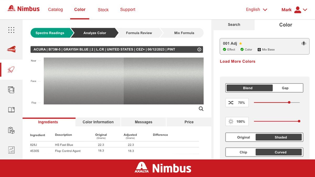Axalta Nimbus Color — подбор